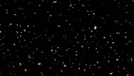 Animation-of-gold-confetti-falling-on-black-background