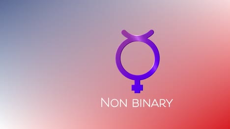 animación de un símbolo no binario sobre un fondo de colores