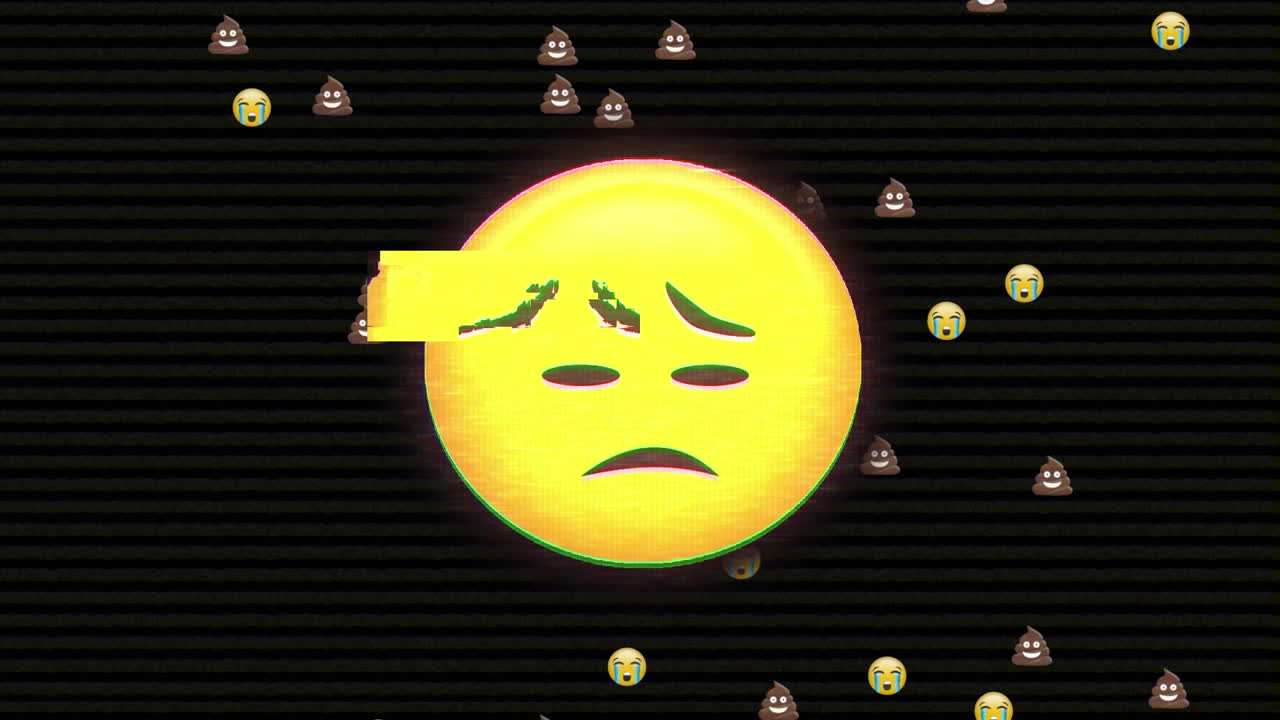 얼굴 이모티콘이 얼굴 이모티콘을 움직이는 것과 대비하여 표정을 바꾸는 얼굴 이모티콘