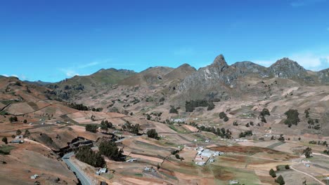 Beautiful landscape on the way to Cuenca, Ecuador, filmed by drone