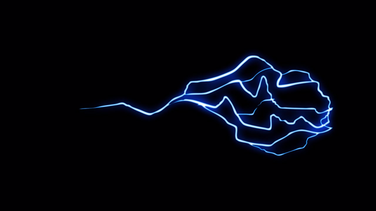 Dynamic Blue Electric Wave and Energy Burst Transition
