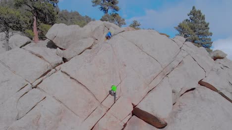 Rock-climbers-on-the-side-of-a-hill-in-Boulder-Colorado