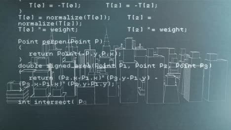 Animación-Del-Procesamiento-De-Datos-Digitales-Sobre-Un-Paisaje-Urbano-En-3D.