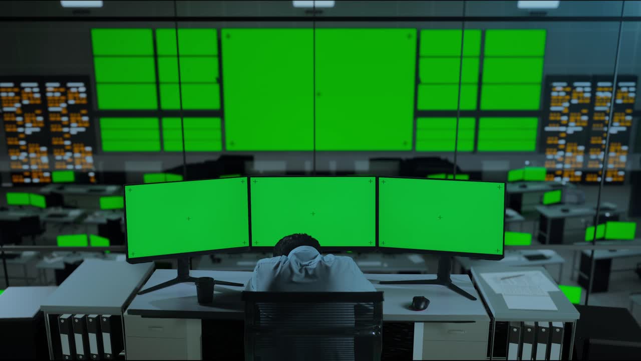 제어실에서 피곤한 오퍼레이터