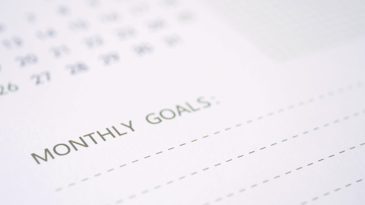 달력 페이지에서 월간 목표