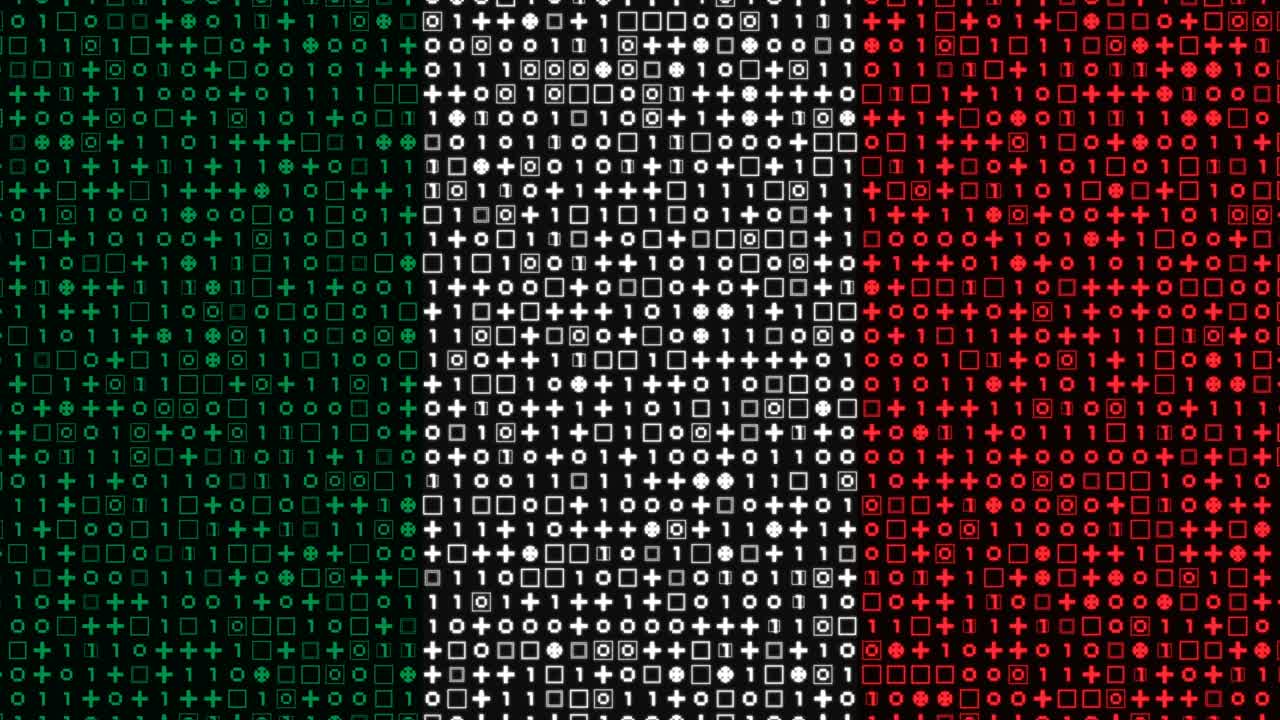 animación digital de la bandera italiana