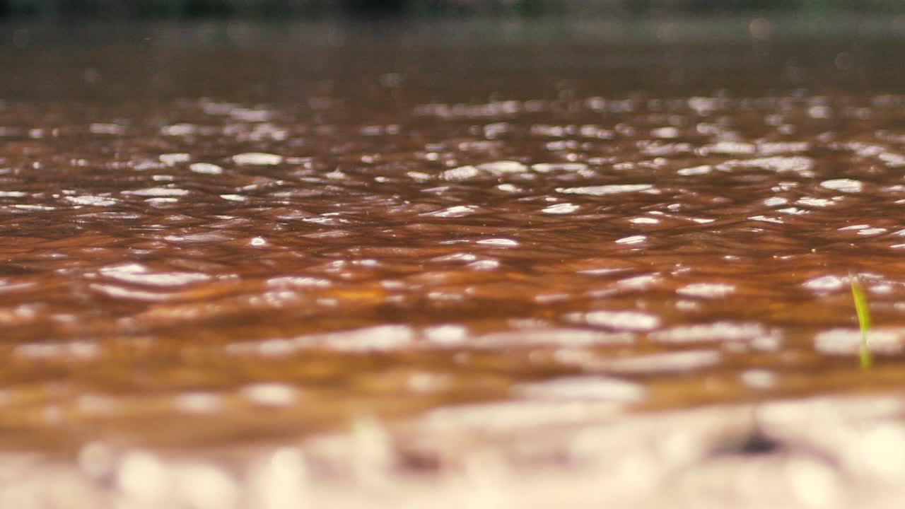 작은 파도가 있는 잔잔한 강물