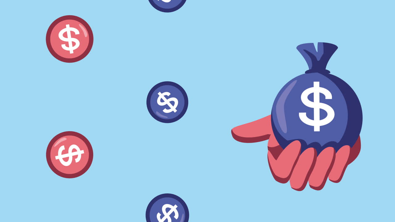 동전, 돈, 달러 패턴 애니메이션