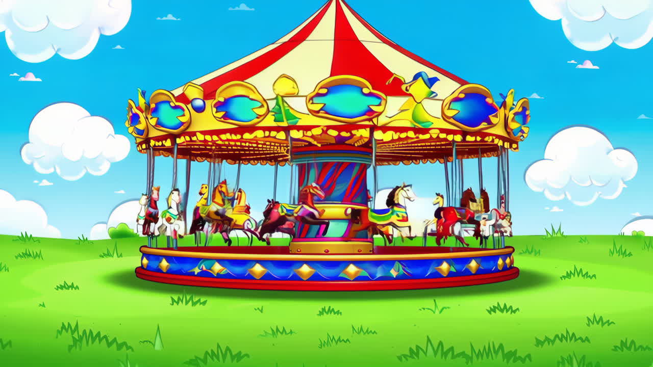 Colorful Cartoon Carousel