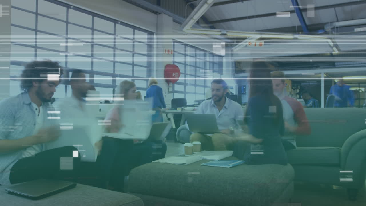 빠른 움직임으로 바쁜 사무실