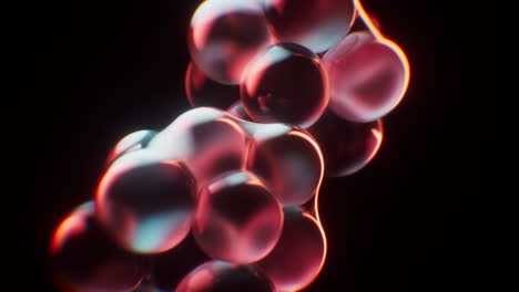 Transparent neon bubbles background, 3d rendering