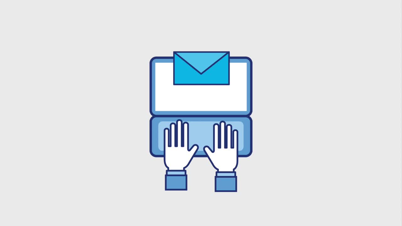 hands typing on keyboard laptop sending email love