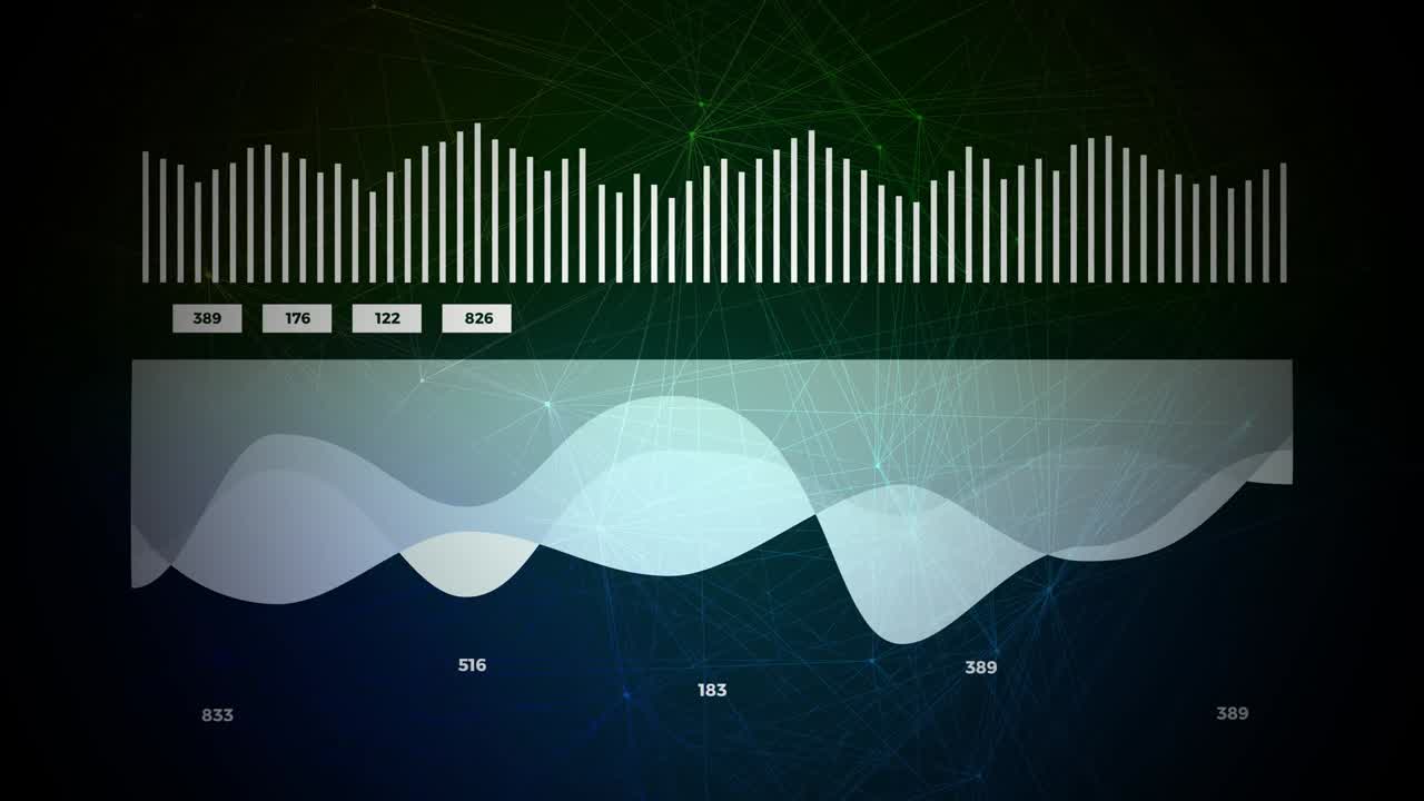 데이터 및 보고 통계, 그래프 다이어그램으로 애니메이션