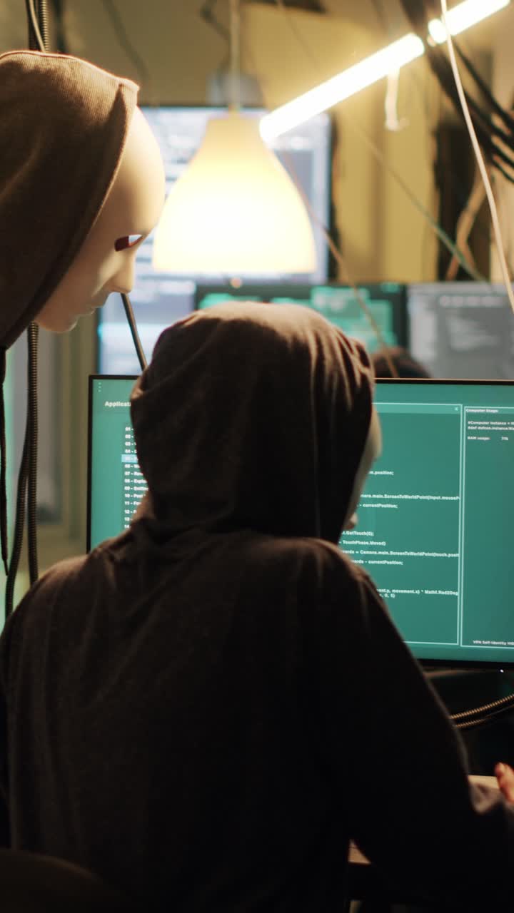 Vertical video: Dangerous thief gaining database access into computer system
