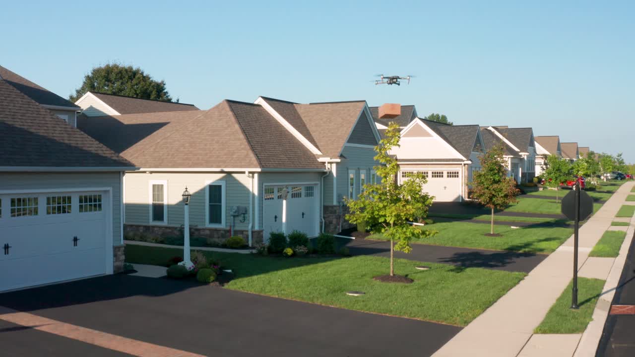 mujer lanza la recogida y entrega de paquetes con drones