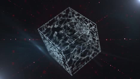 3d animation of abstract cube floating in space in 4k creative graphic background texture.