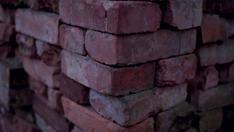 red old bricks lay folded outdoors for construction at kolibki, gdynia poland