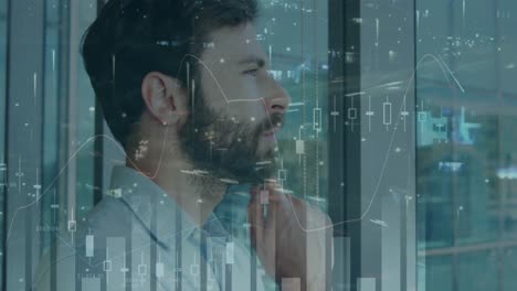 animación de las estadísticas y el procesamiento de datos sobre empresario