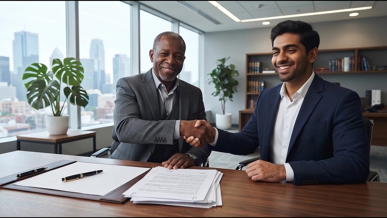 Manager focusing on work in modern office