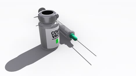 syringe and covid-19 vaccine bottle ireland