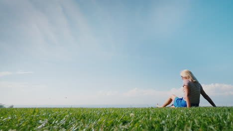 calm summer vacation a woman alone enjoys the sun and summer