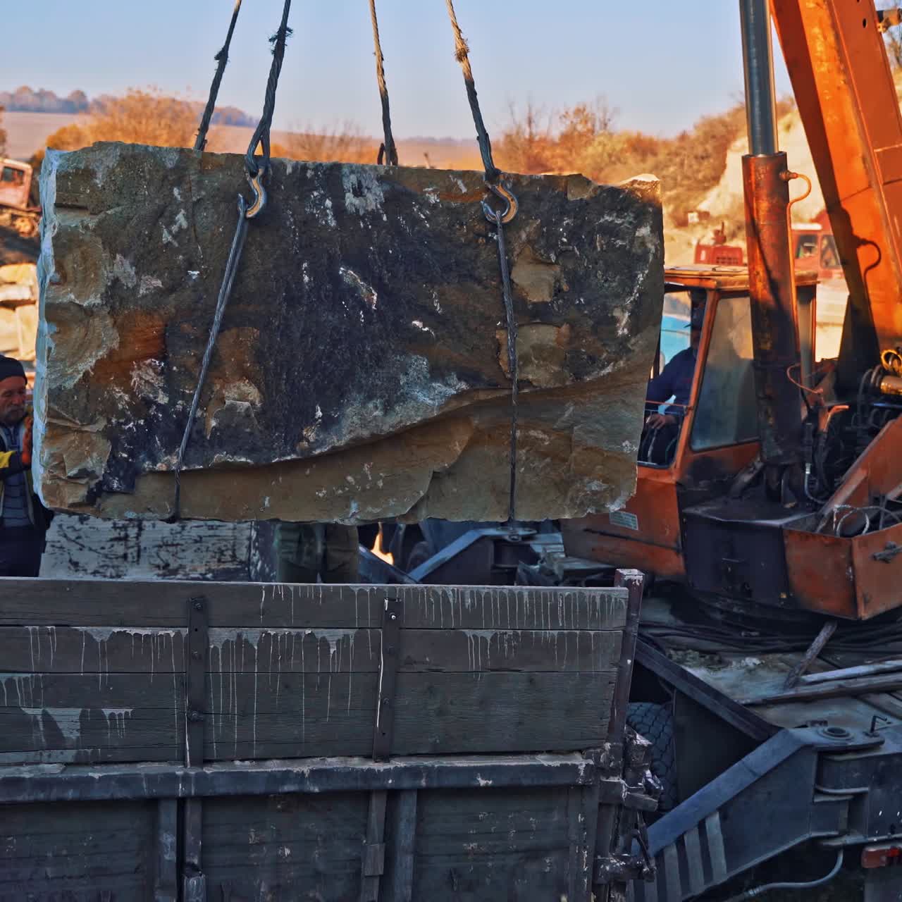 Block suspended on crane hook