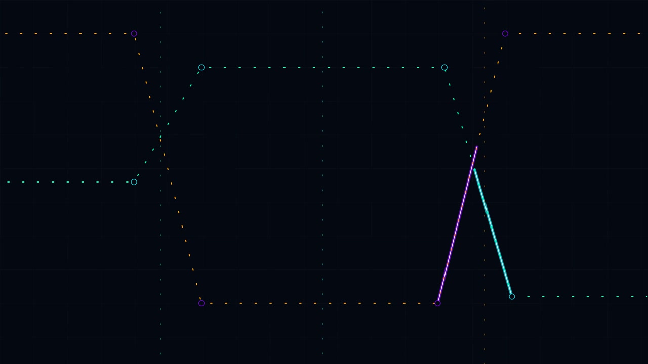 Abstract Digital Animation of Moving Geometric Lines and Nodes