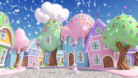 sweet and colorful candy town