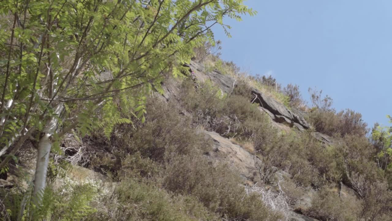 Rock formation landscape in Yorkshire panning shot