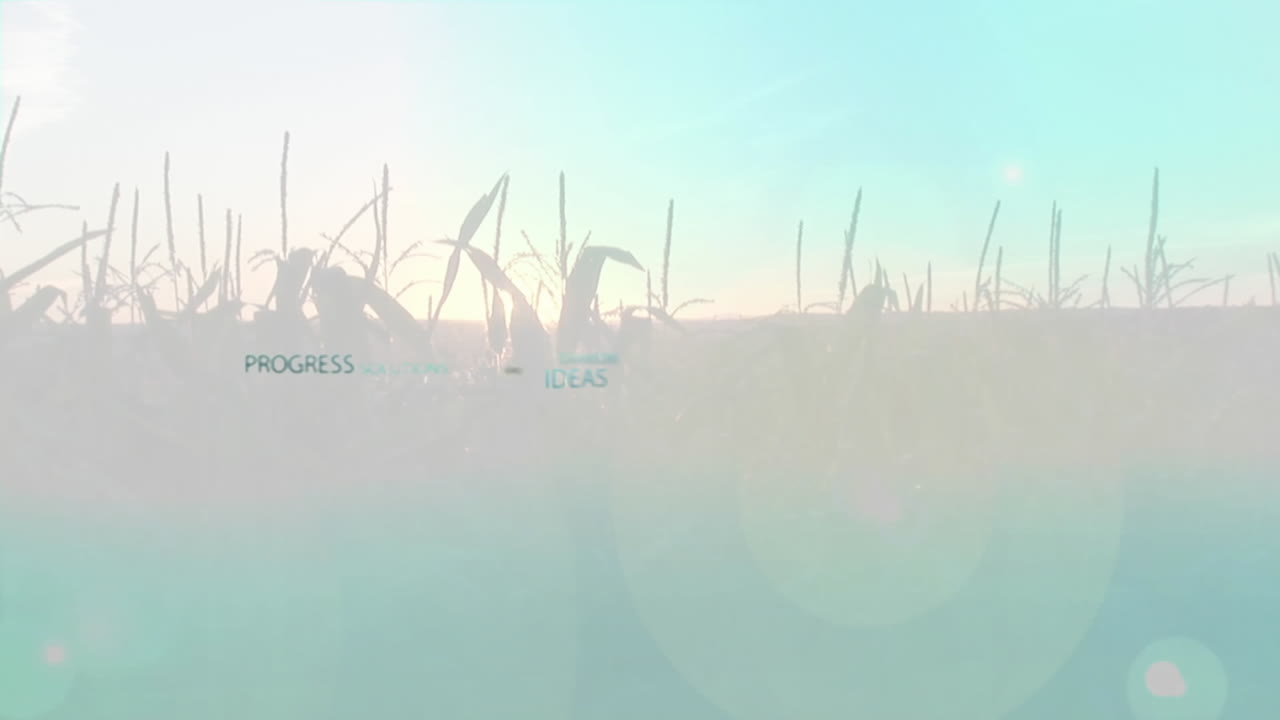 풍경 위에 생태학 텍스트의 애니메이션