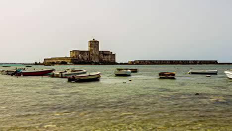 Timelapse-of-Small-Fishing-Boats-Anchored-on-Water