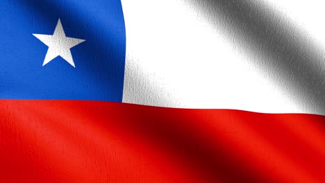 bucle sin costura 4k vdo. bandera nacional de chile soplando en el viento aislado. diseño abstracto patriótico oficial. ilustración de renderización 3d del símbolo del signo ondulante.
