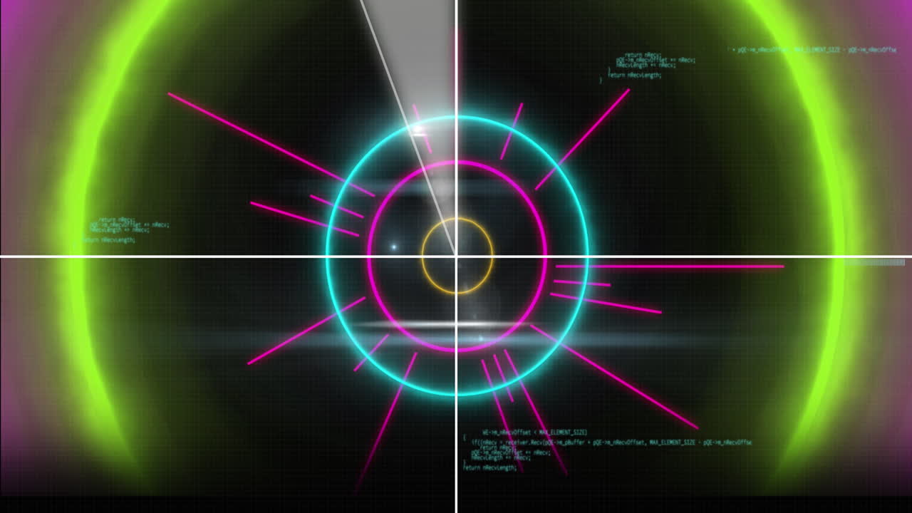 그리드와 어두운 배경에서 ai 데이터 처리의 애니메이션