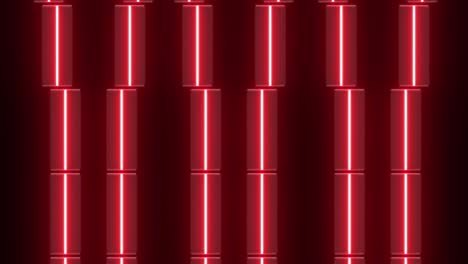 red neon geometric wall pattern