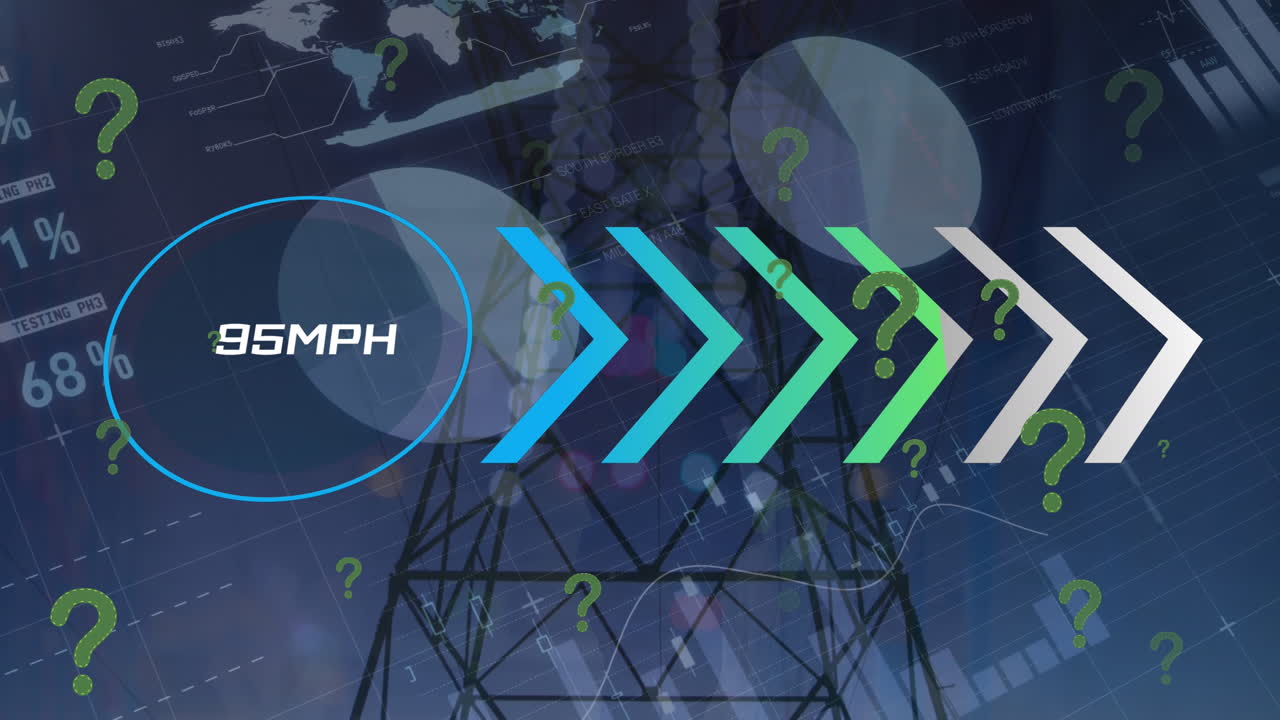 animación del procesamiento de datos sobre flechas y pilones.