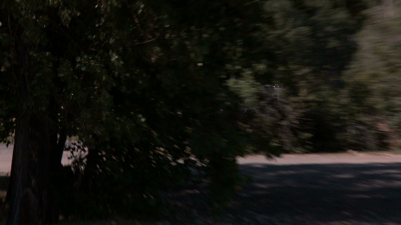 시골 지역의 고속도로를 달리는 응급 요원