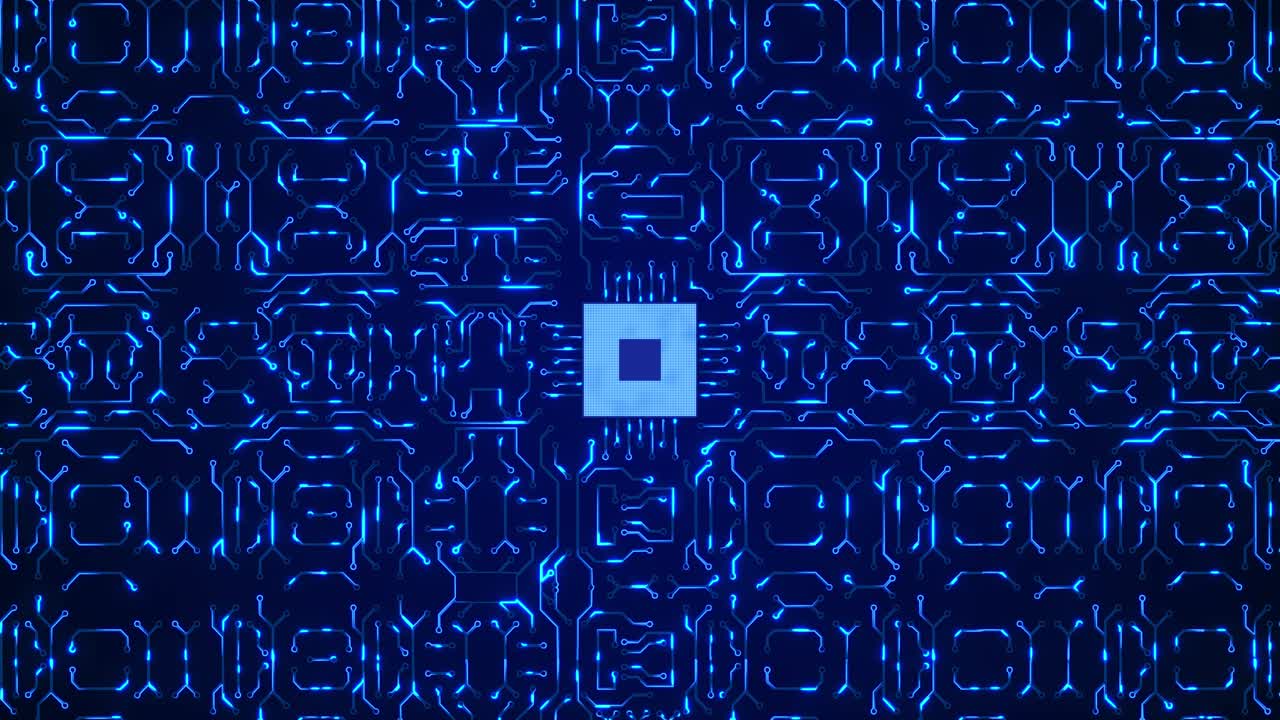 Abstract Circuit Board with CPU