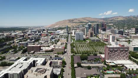 salt lake city downtown, utah - aerial drone landscape