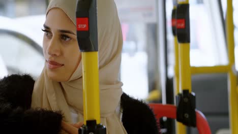 woman travelling in bus 4k