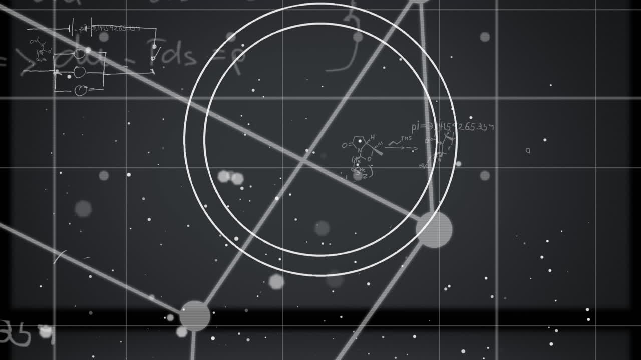 어두운 배경 위에 과학 데이터 처리의 애니메이션