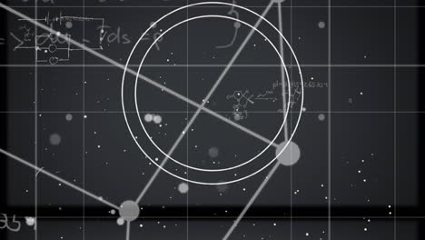 animación del procesamiento de datos científicos sobre un fondo oscuro