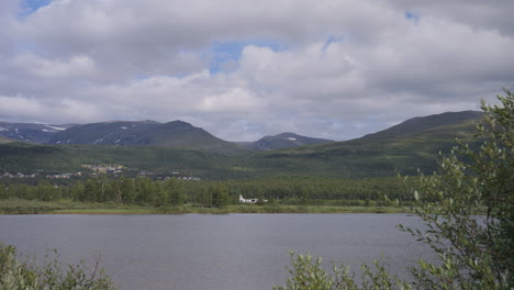 Small-commercial-Domestic-airplane-departing,-Hemavan-Tärnaby-airport,-Northern-Sweden