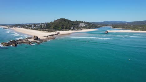 lillson beach and currumbin alley in gold coast, queensland, australia