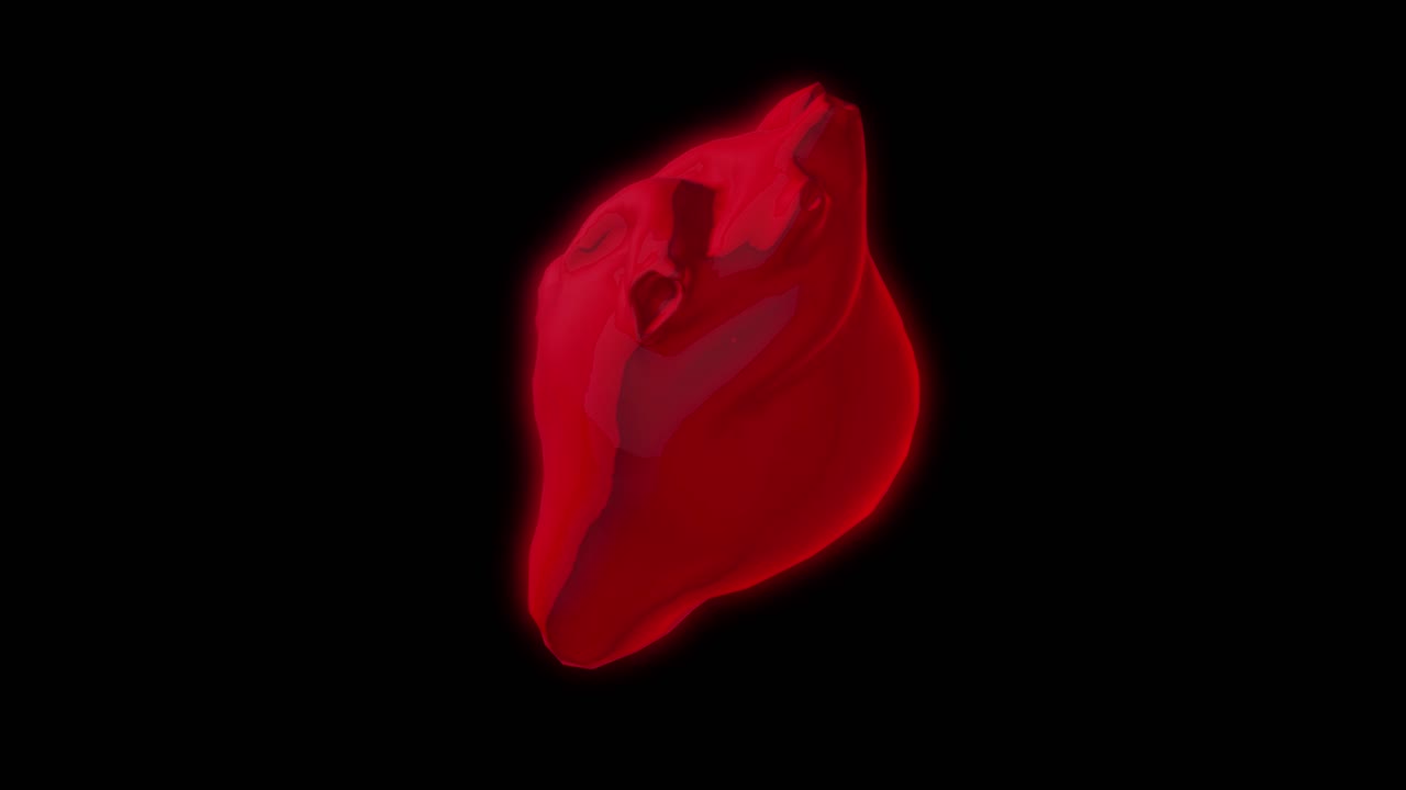 modelo en 3d de un corazón rojo brillante