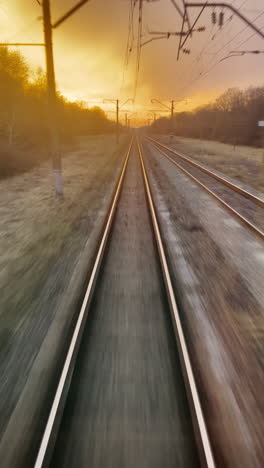 train tracks at sunset/sunrise