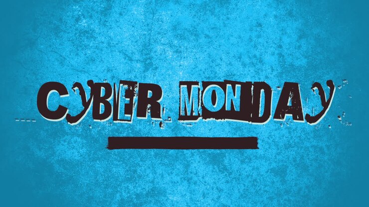 Cyber Monday on hipster texture with noise effect