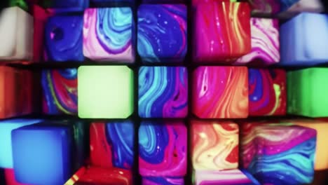 abstract colorful marbled cubes