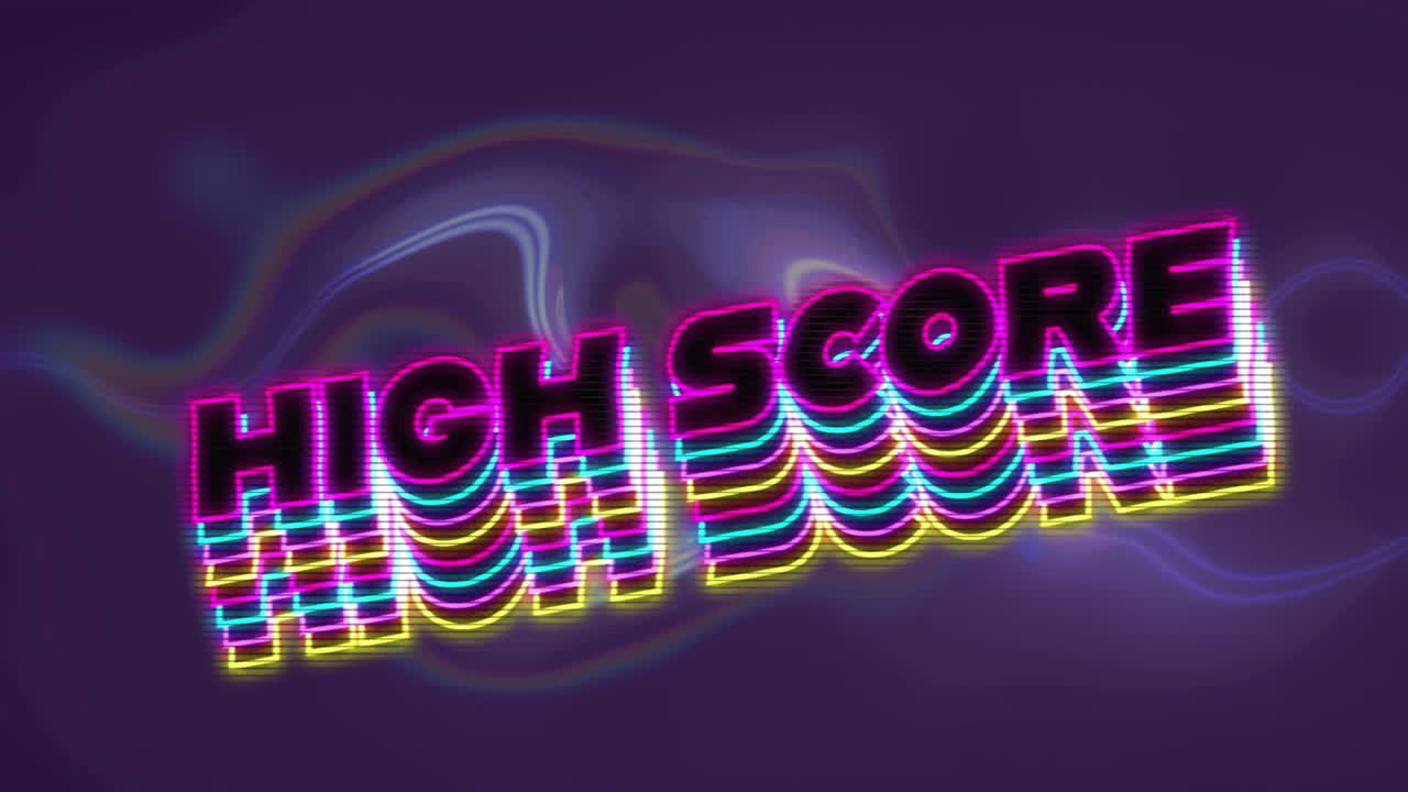 Animation of high score text over shapes moving