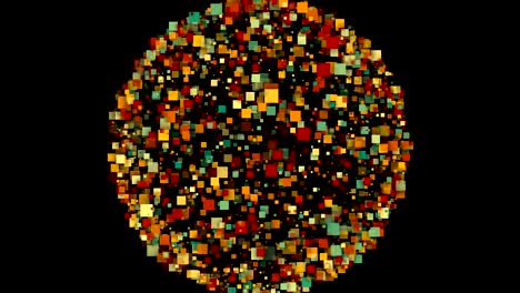 fondo abstracto de una esfera formada por cuadrados coloridos