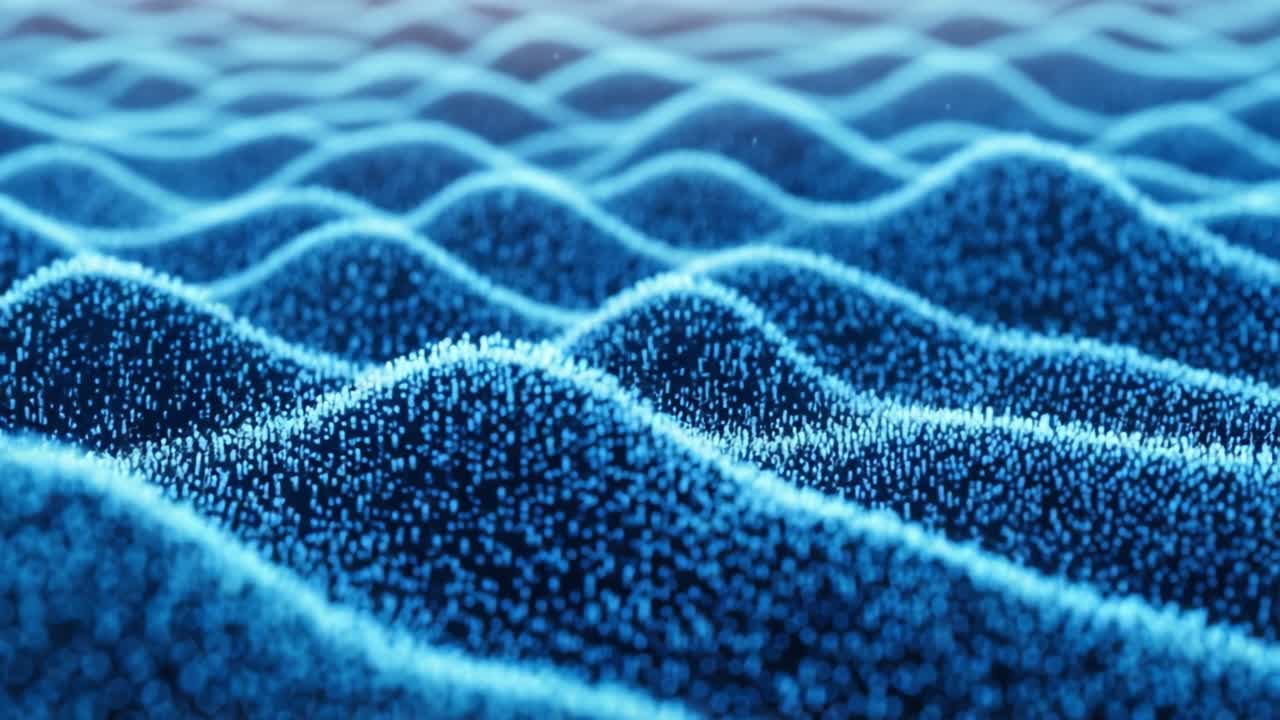 A Stunning Visualization of Vibrant Blue Waves, Capturing the Exquisite Beauty of Fluid Dynamics and Light Interplay in a Mesmerizing Digital Representation